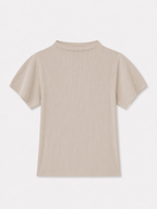 Pleated Half Neck Volume Sleeve Top