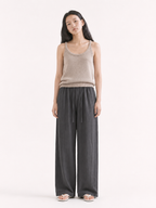 Paper Yarn Linen Halter Neck Sleevless Top