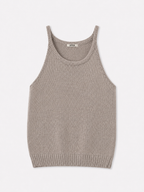 Paper Yarn Linen Halter Neck Sleevless Top