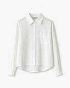 Soft Linen Cropped Shirt_Off White