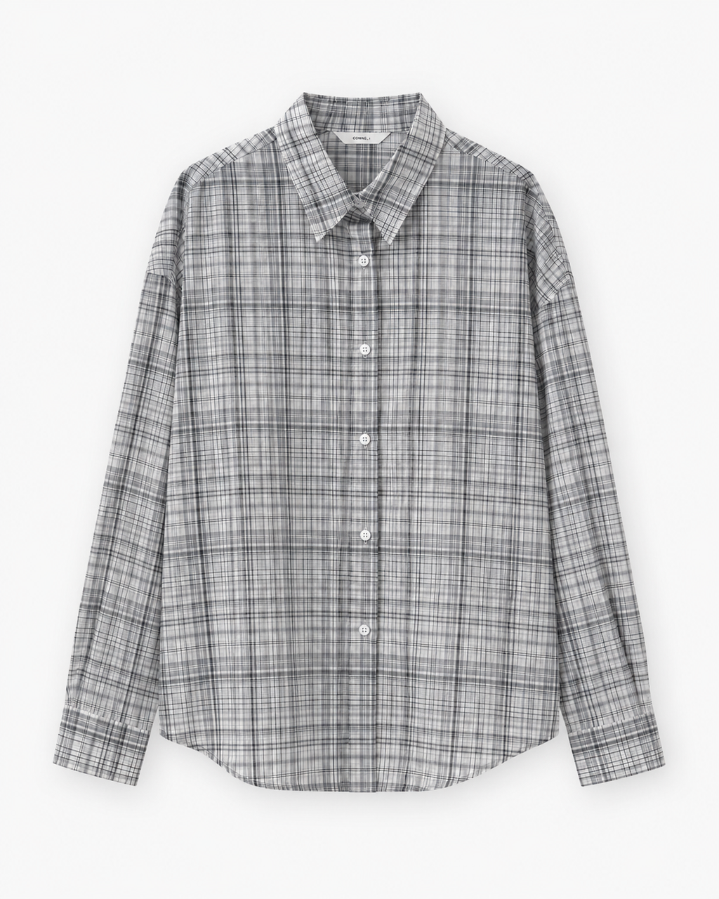 Lightweight Cotton Check Shirt_Ivory