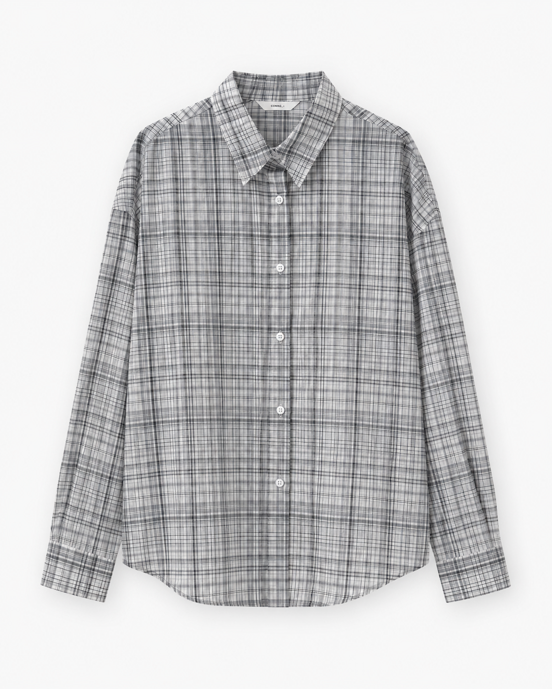 Lightweight Cotton Check Shirt_Ivory