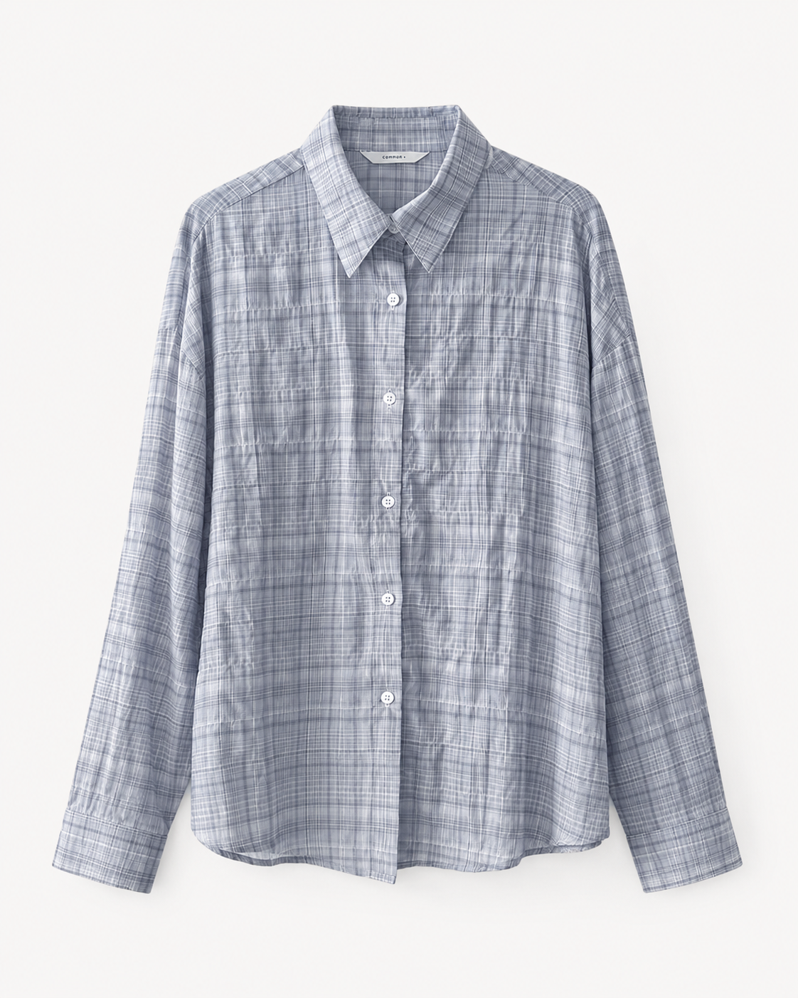Lightweight Cotton Check Shirt_Sky Blue