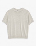 Paper Yarn Linen Short Sleeve Knit_Beige