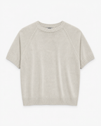 Paper Yarn Linen Short Sleeve Knit_Beige