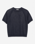 Paper Yarn Linen Short Sleeve Knit_Deep Navy