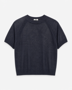 Paper Yarn Linen Short Sleeve Knit_Deep Navy