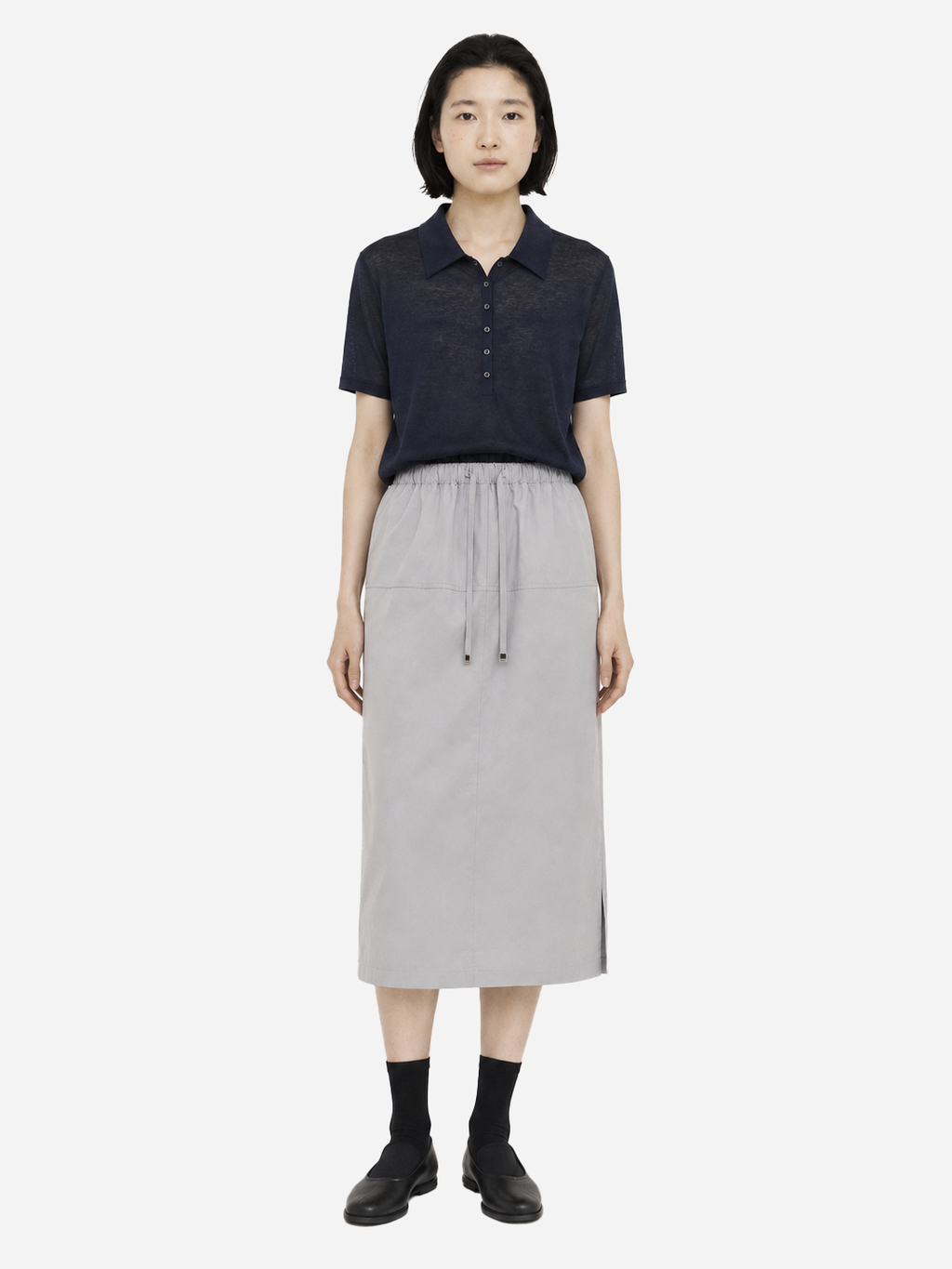 Soft Touch Button Polo Top