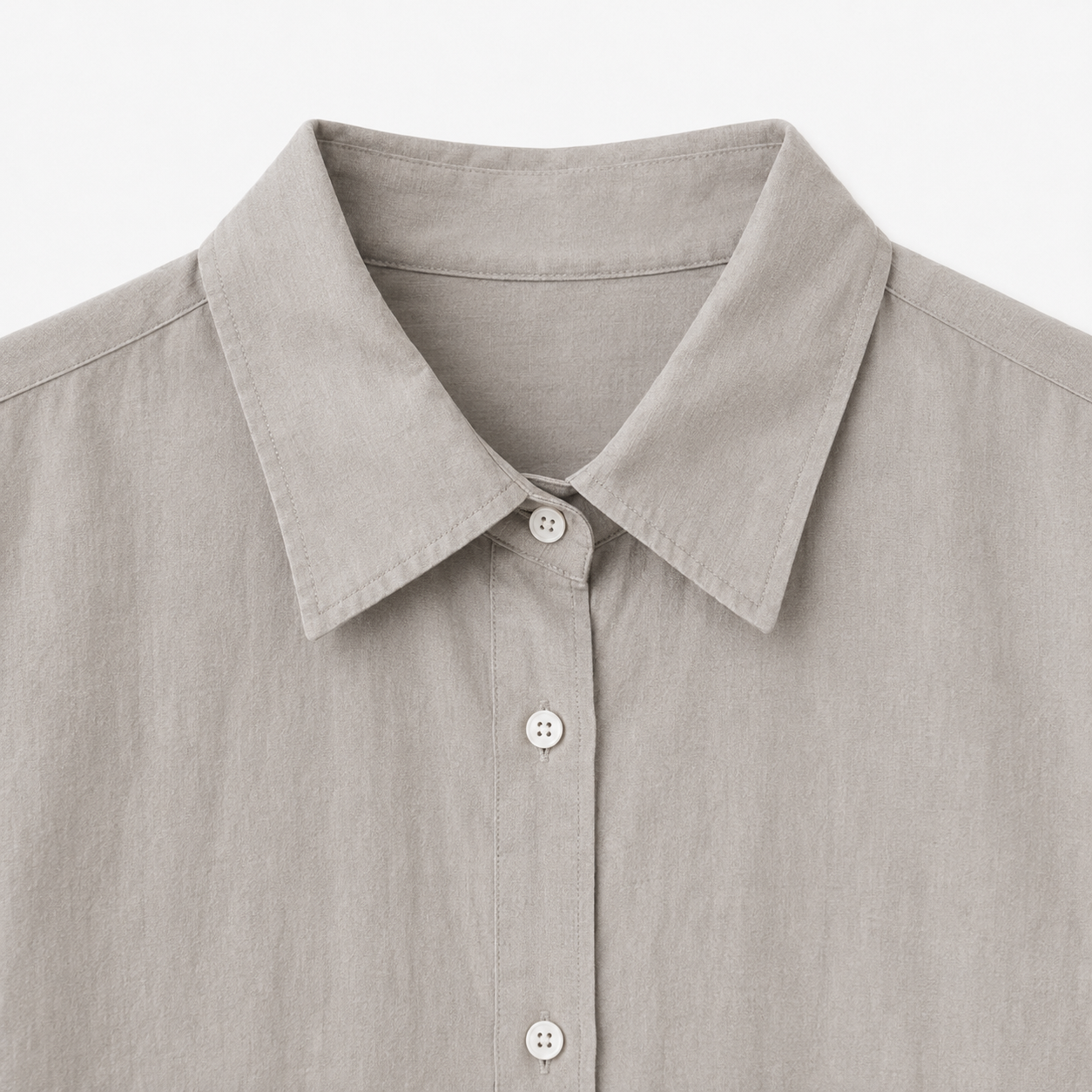 Soft Linen Cropped Shirt_Gray