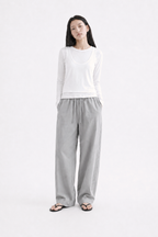 Lightweight Cotton Wide String Pants_Gray
