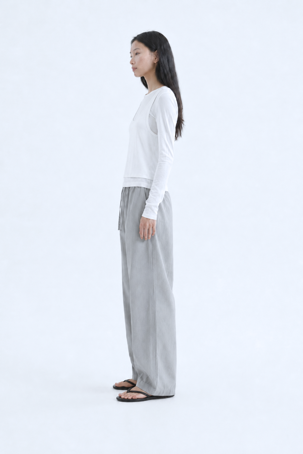 Soft Touch Layered Jersey Top_White