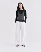 Lightweight Cotton Wide String Pants_White