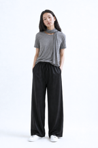 Wool Tencel Scarf Neck Top