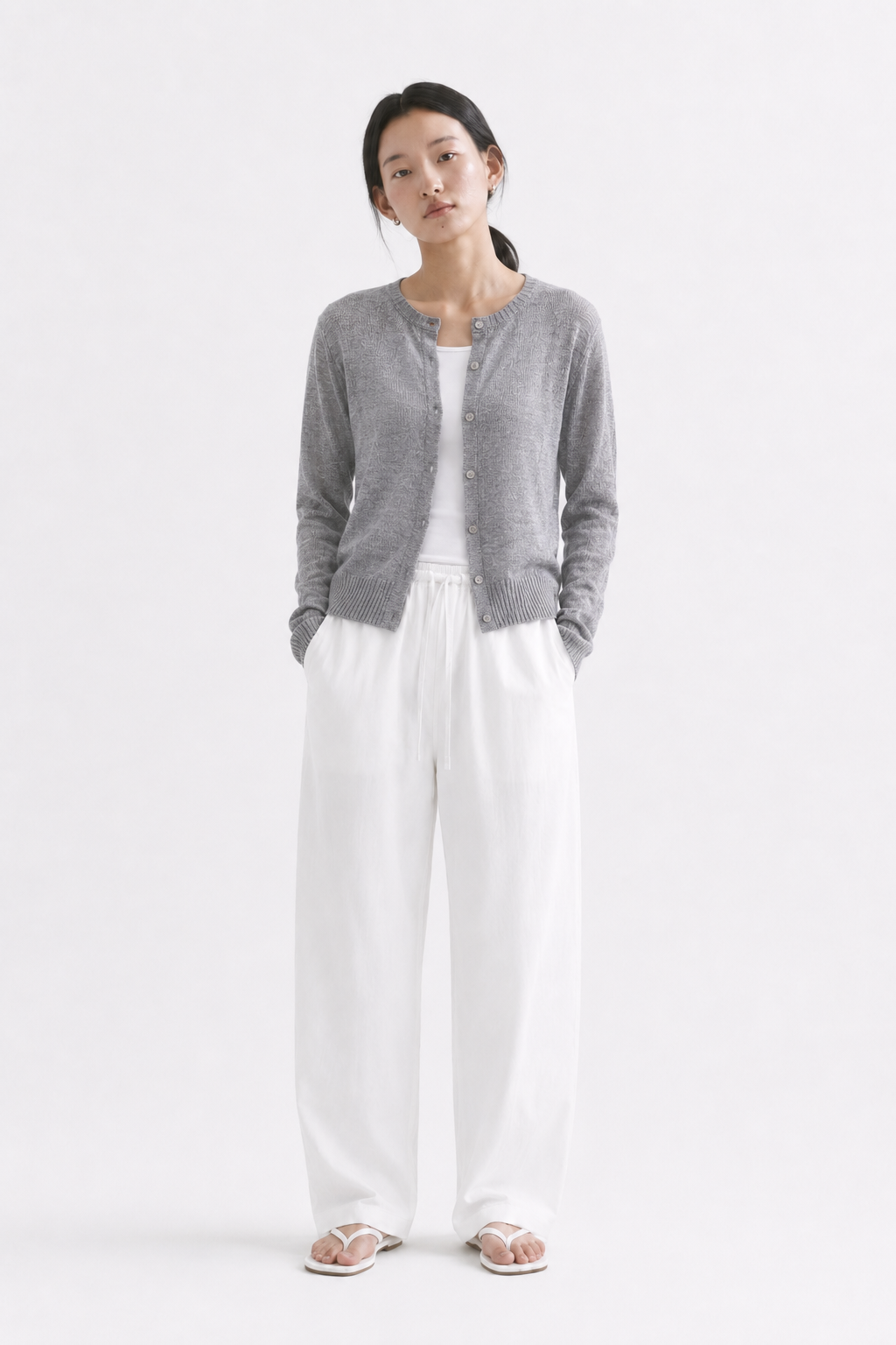 Summer Linen Cardigan_Gray