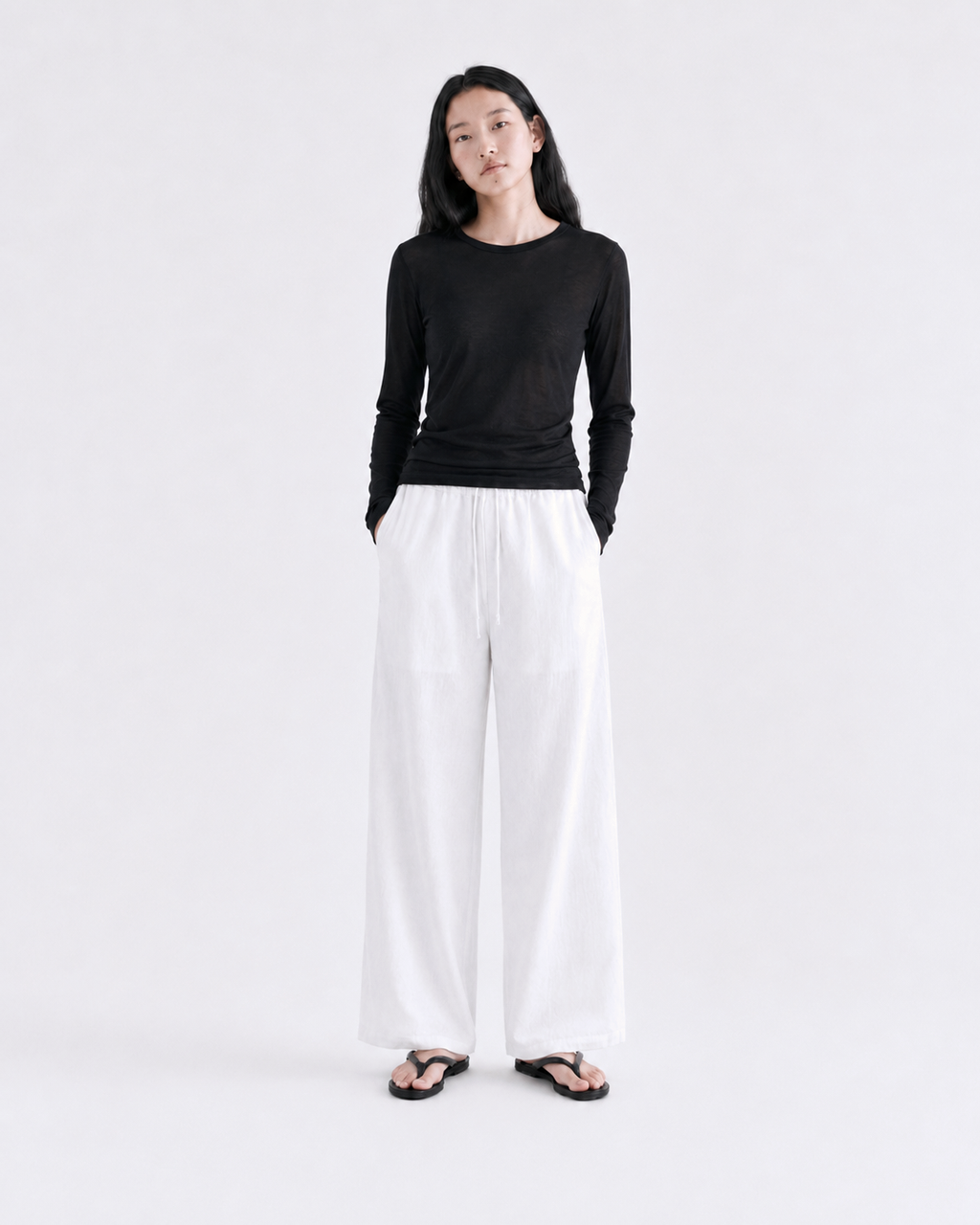 Soft Touch Layered Jersey Top_Black