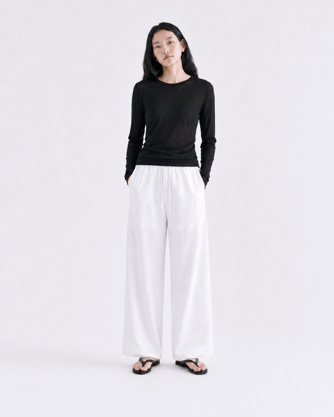 Soft Touch Layered Jersey Top_Black