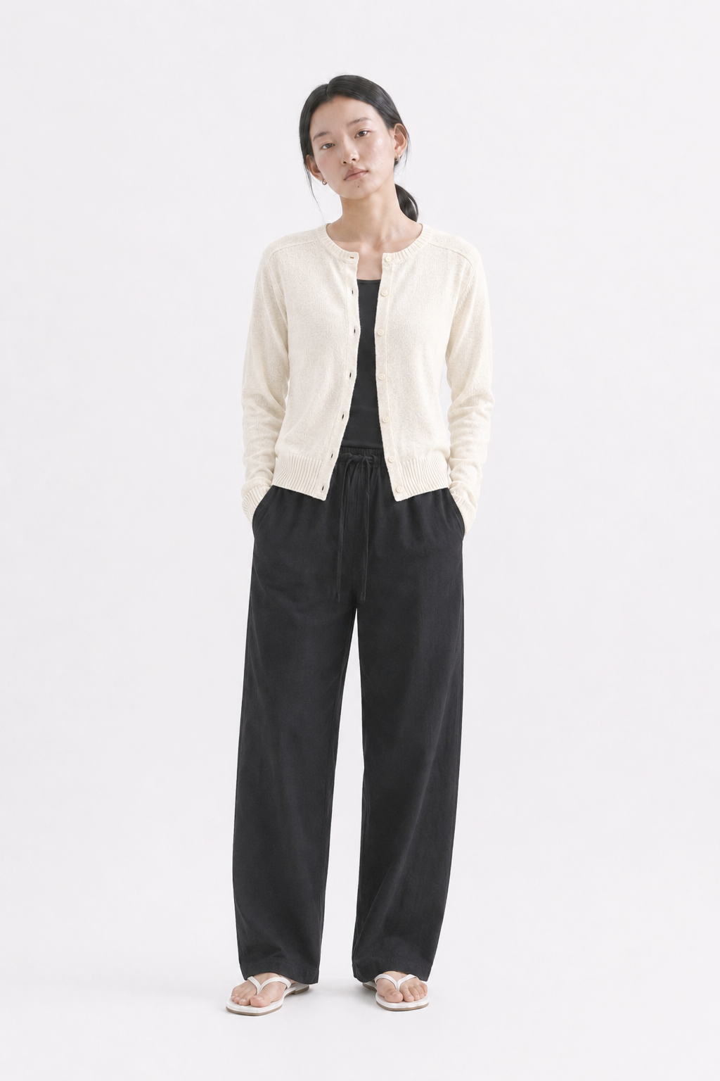 Summer Linen Cardigan_Ivory