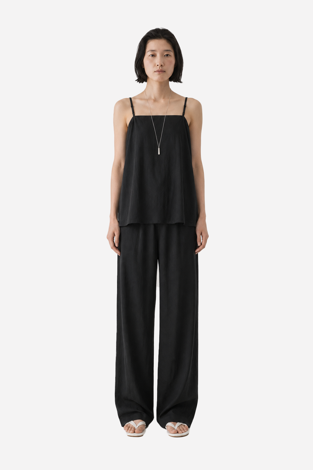 Back Elastic Wide Pants