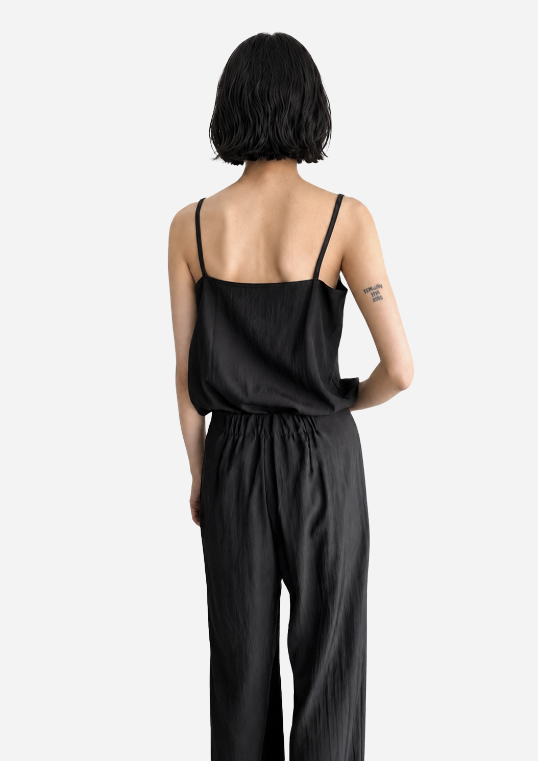 Back Elastic Wide Pants