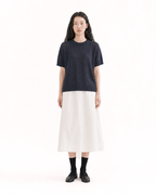Cotton A-Line Banding Midi Skirt