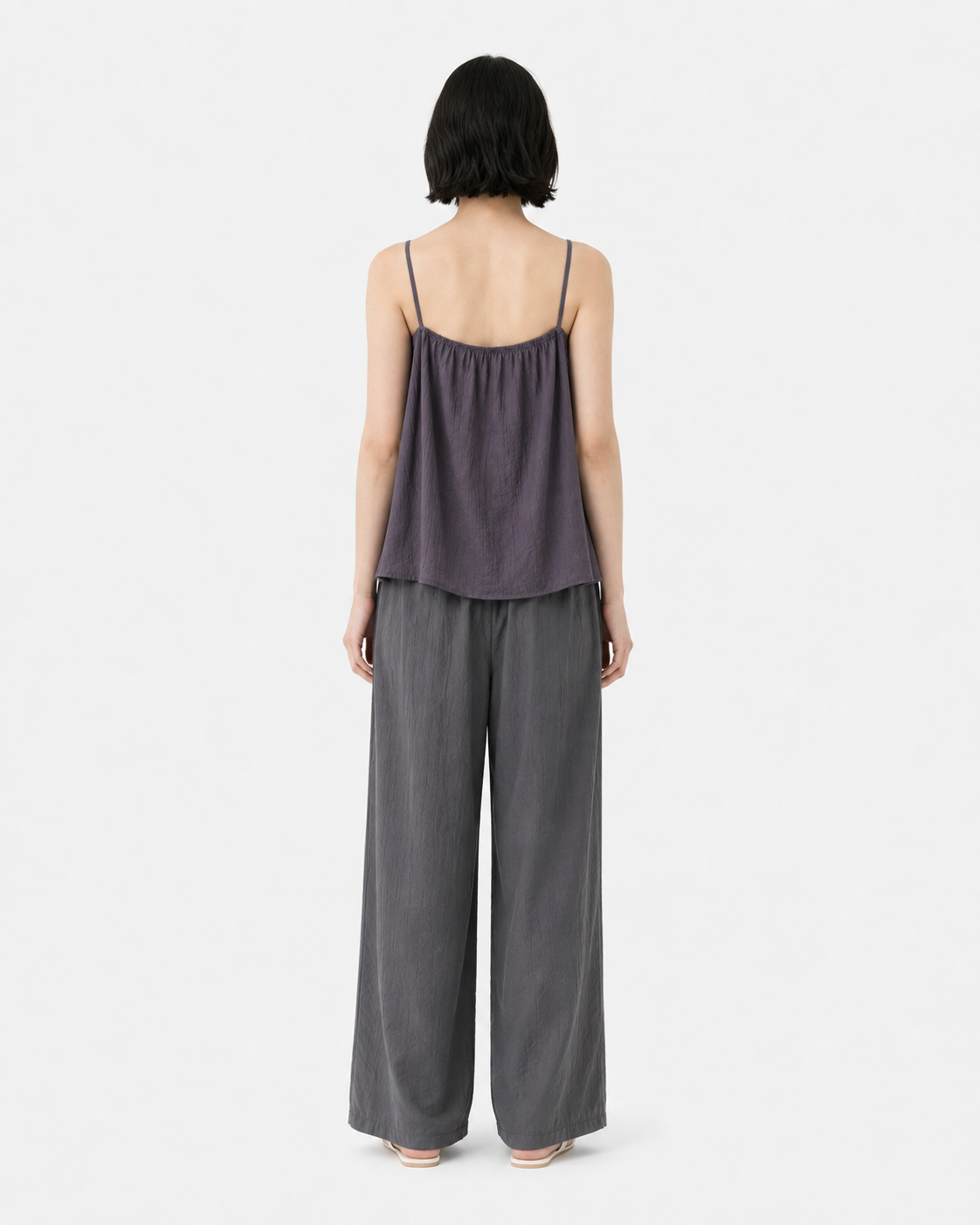 Sheer Pleated Camisole Top