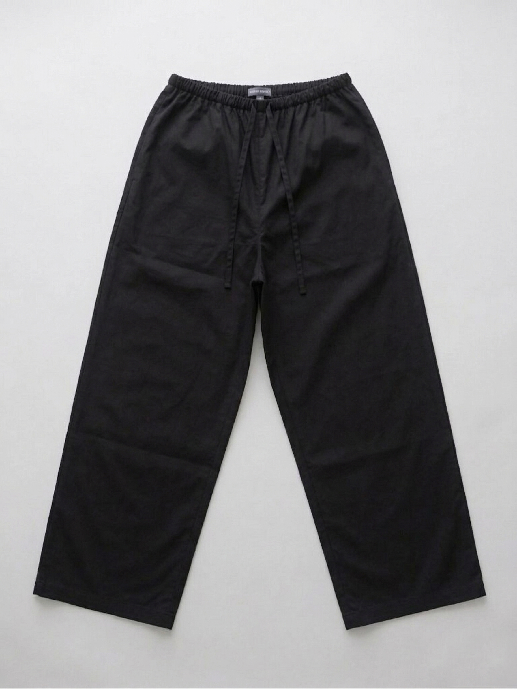 Lightweight Cotton Wide String Pants_Black