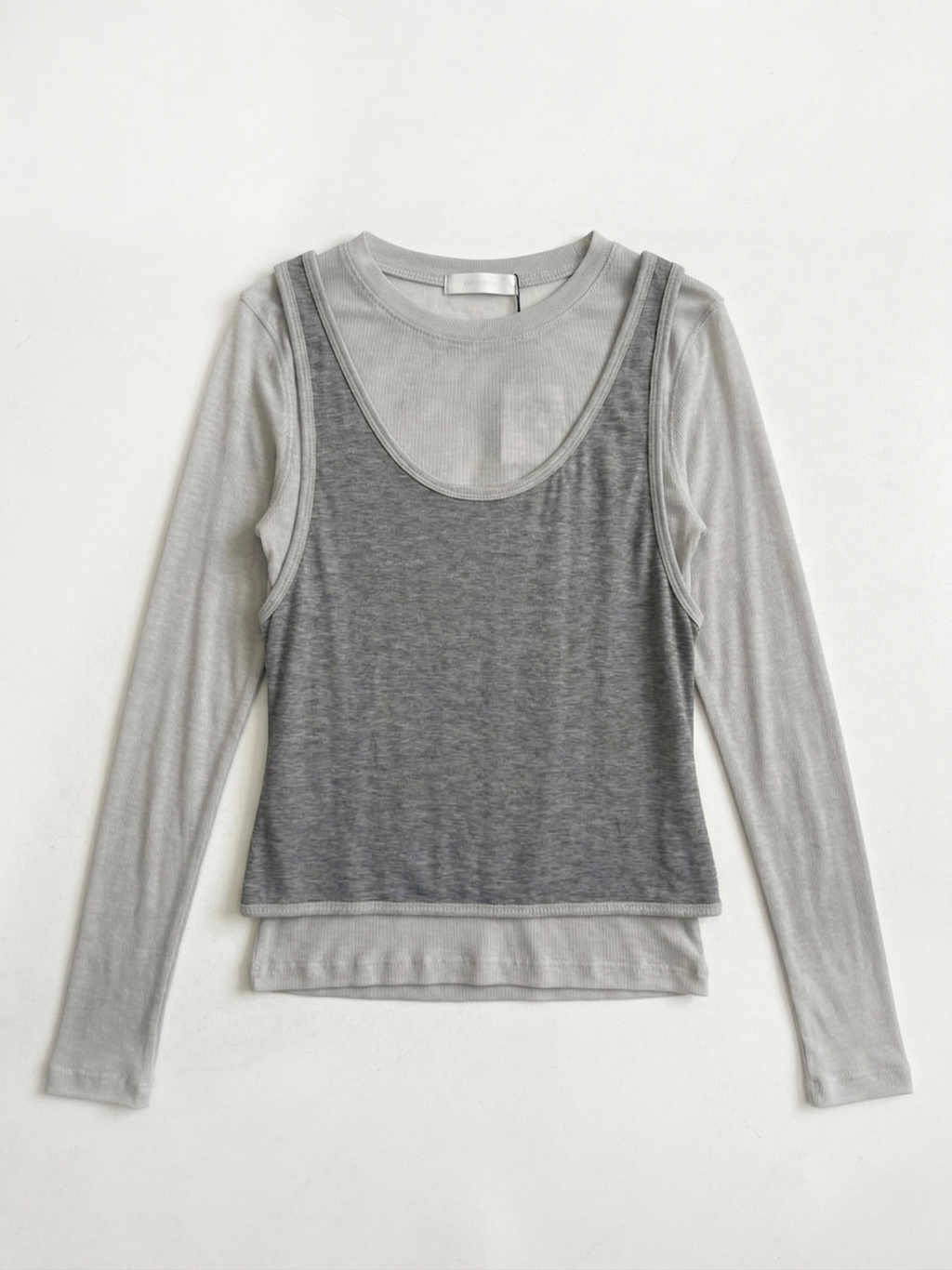 Soft Touch Layered Jersey Top_Gray