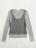 Soft Touch Layered Jersey Top_Gray