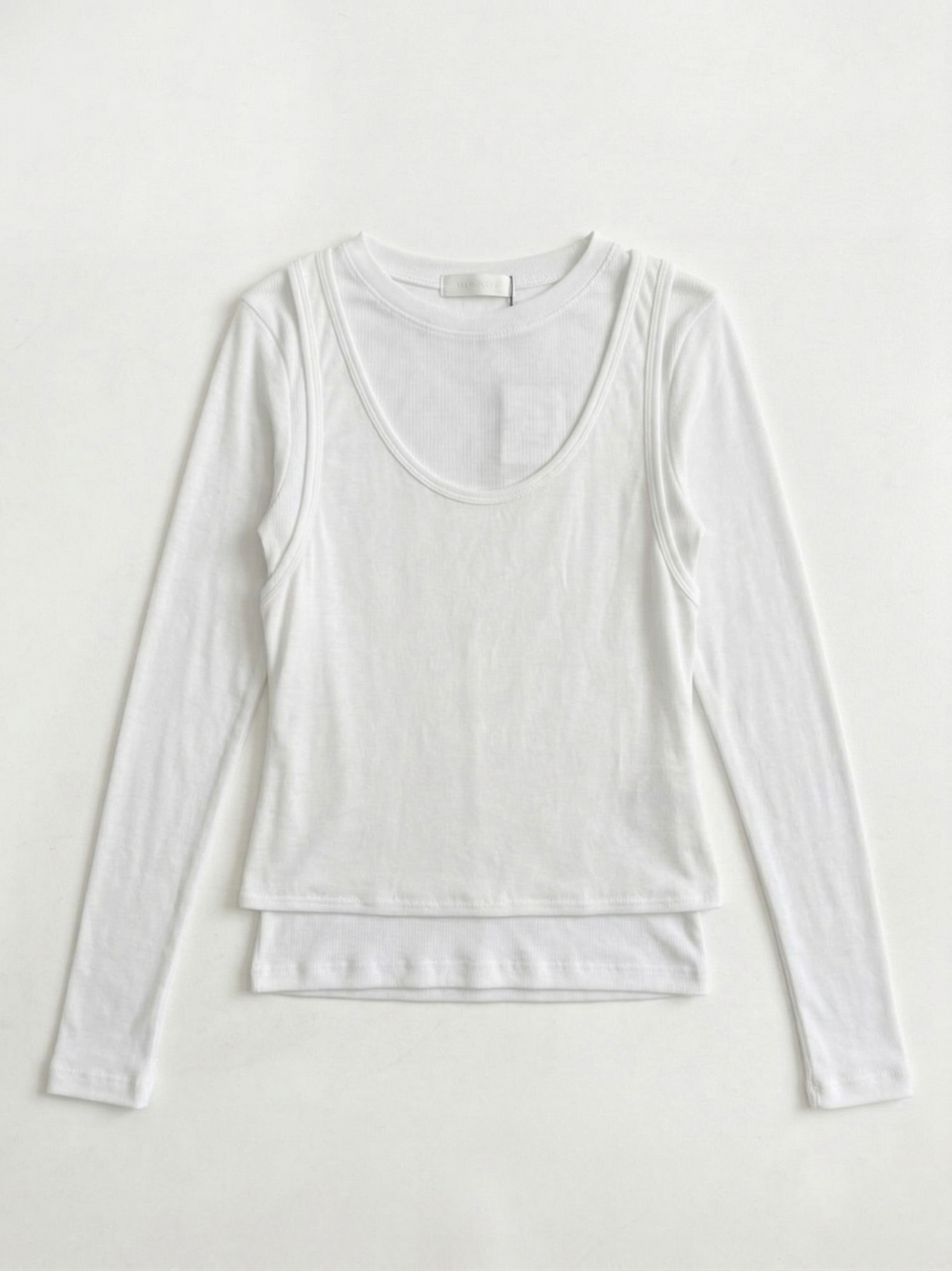 Soft Touch Layered Jersey Top_White