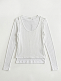 Soft Touch Layered Jersey Top_White
