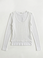Soft Touch Layered Jersey Top_White