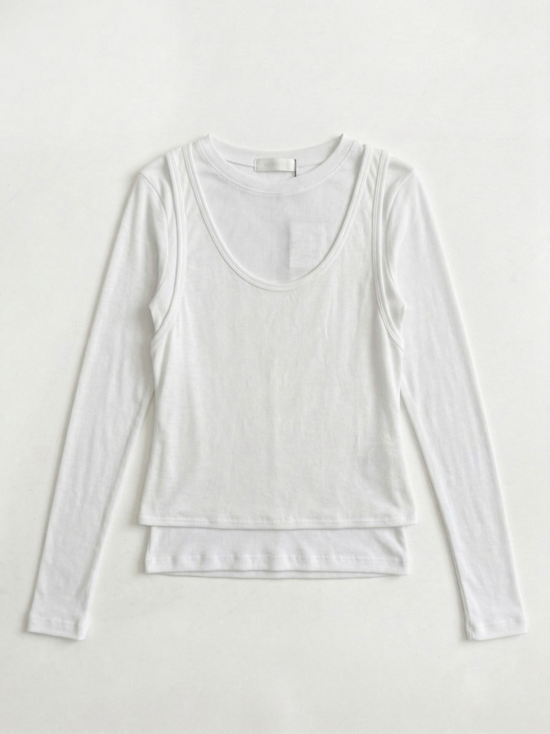 Soft Touch Layered Jersey Top_White