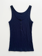 Soft-Ribbed Button Tank Top_Navy