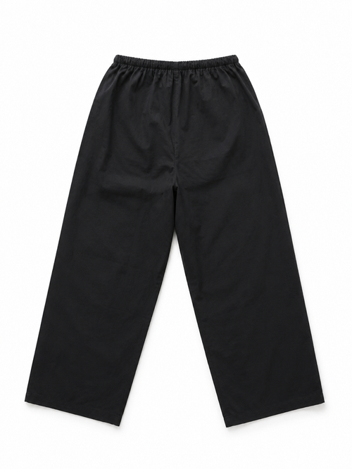 Lightweight Cotton Wide String Pants_Black